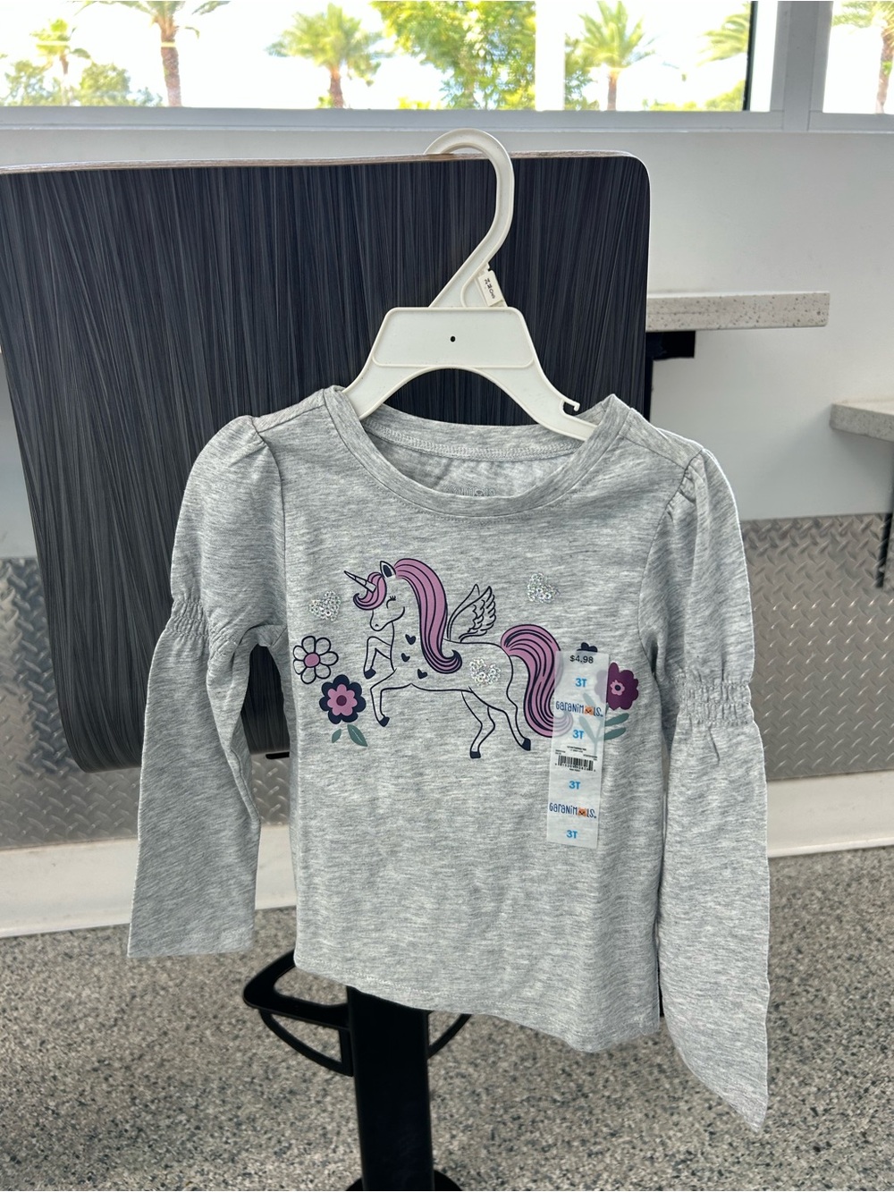NWT Girls Garanimals Long-Sleeve Unicorn Top - 3T